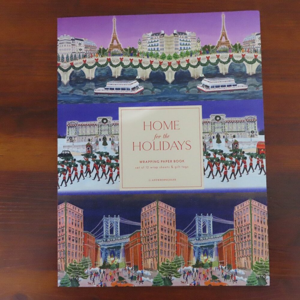 Anthropologie Home for the Holidays Wrapping Paper Book & Gift Tags